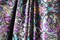 1 Yard 4-Way Stretch Teal and Purple Paisley Velvet Fabric Multipurpose